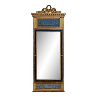 Late 18th Century French Neoclassical Giltwood and Eglomise Pier Mirror For Sale