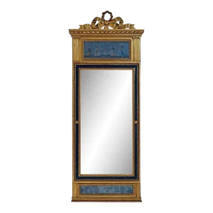 Late 18th Century French Neoclassical Giltwood and Eglomise Pier Mirror