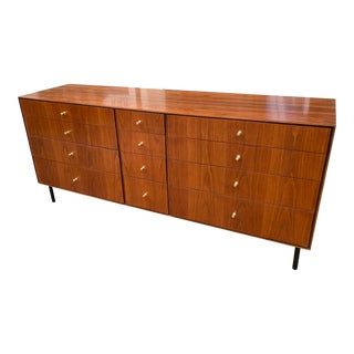 1960s John Stuart 12 Drawer Walnut Lowboy Dresser For Sale