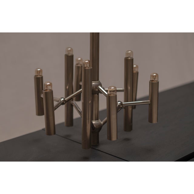 Gray Space Age Chandelier by Gaetano Sciolari, 1970s For Sale - Image 8 of 8