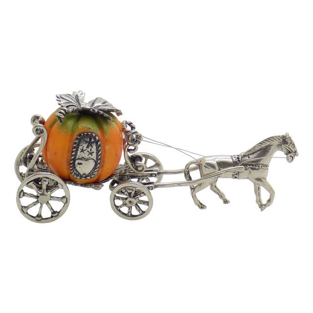 Vintage Italian Silver 800 Cinderella Pumpkin Carriage Figurine by Conti Marco, Arezzo, 1980s For Sale