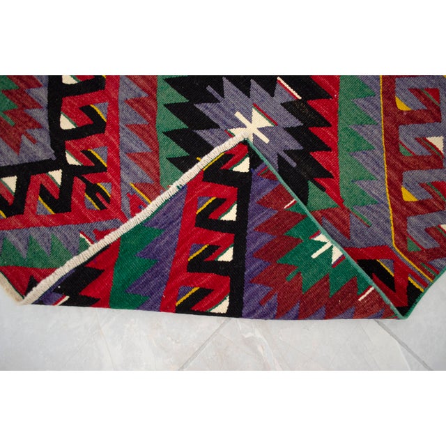 Vintage Turkish Oushak Runner Rug Kilim - Handmade Extra Long Hallway Decor , Stair Runner 2′9″ X 19′8″ For Sale - Image 13 of 14