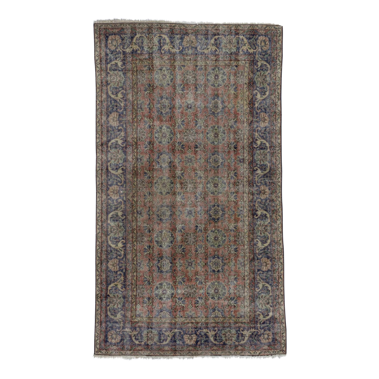 Vintage Distressed Turkish Rug - 4'6
