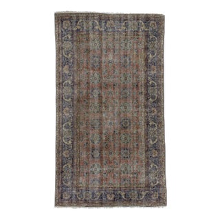 Vintage Distressed Turkish Rug - 4'6" x 8'1" For Sale