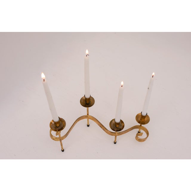 Metal Mid-Century Modern Metal Candlesticks by Gunnar Ander for Ystad-Metall, Sweden, 1960s For Sale - Image 7 of 14