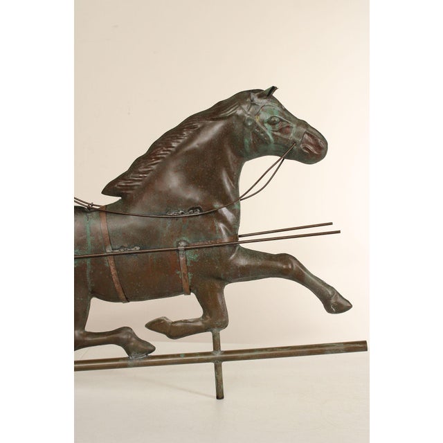 Vintage Jockey and Horse Copper Weathervane For Sale - Image 4 of 12