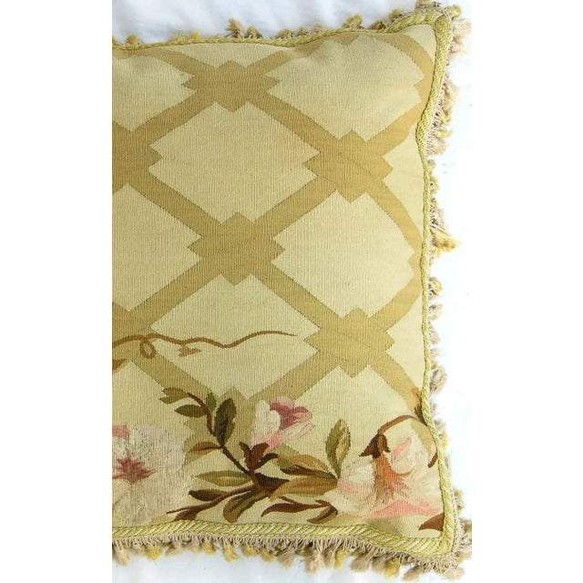 French Circa 1850 Antique French Aubusson Tapestry Pillow For Sale - Image 3 of 9