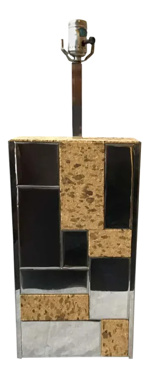 1970s Paul Evans Cityscape Style Chrome and Cork Table Lamp