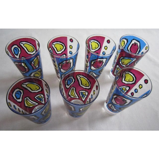 1970s Fred Press Fruit Highball Glasses, S/7 For Sale - Image 5 of 6