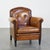 Sheep Leather Armchair with Decorative Nails and Black Piping For Sale - Image 13 of 13