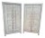 1960s Set of 2 Rustic Whitewashed Wooden Armoire With Geometric Relief Doors For Sale