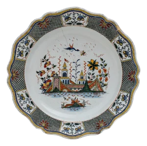 Large Plate from Jean-Baptiste Guillibaud, France, Rouen, 1730s