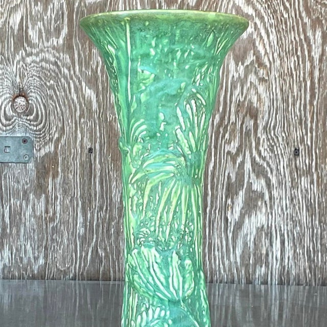 Vintage Boho Weller Pottery Tall Vase For Sale - Image 12 of 12
