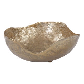 Round Bowl Uneven Rough Gold Finish -LG For Sale