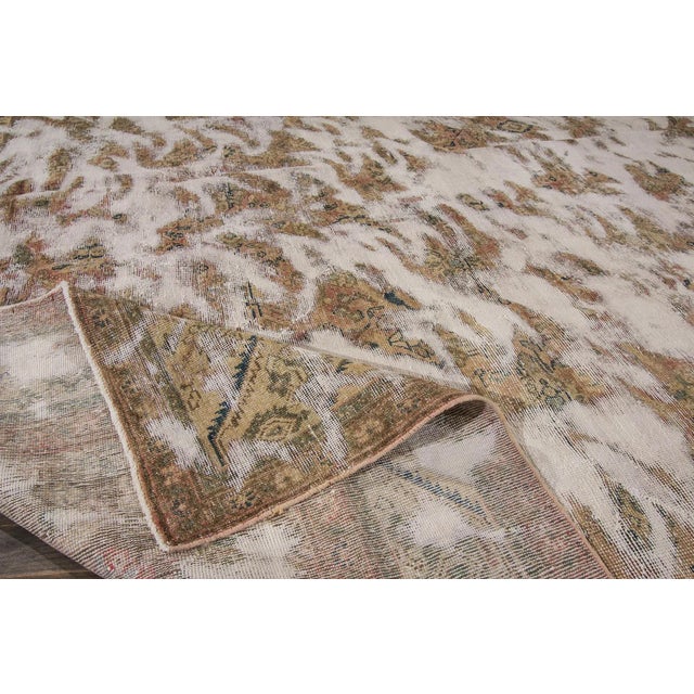Vintage Distressed Persian Tabriz Rug For Sale - Image 4 of 8