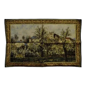 French Wall Hanging Tapestry Jacquard Impressionist Landscape Pissarro