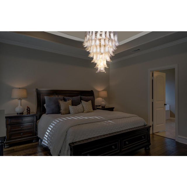 Glass 75 White Petal Chandeliers, Murano, 1990s, Set of 2 For Sale - Image 10 of 18