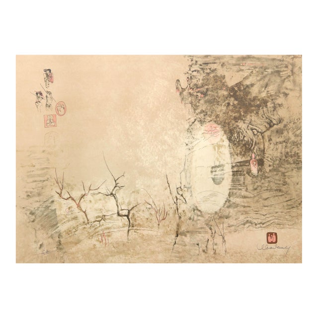 Untitled - Trees, Signed Lithograph With Intaglio Etching by Lebadang (Aka Hoi) For Sale