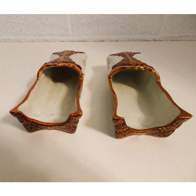 Japanese 1900s Japanese Porcelain Spoon Holders - A Pair For Sale - Image 3 of 6