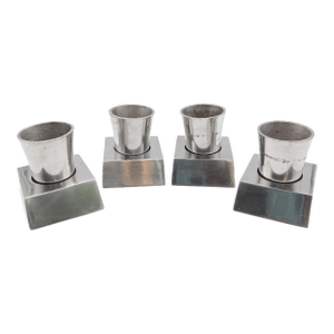 Vintage Michael Aram Pewter Vodka Shot Glass With Holder - Set of 4