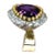 Vintage 14k Gold Amethyst & Diamond Pendant Enhancer For Sale - Image 4 of 10