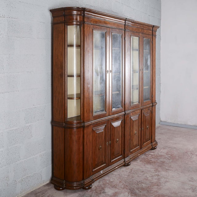 Walnut Display Cabinet Bookcase, 1990s For Sale - Image 4 of 18