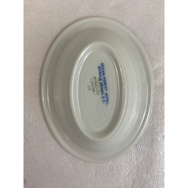 Syracuse China Oval Blue and White Porcelain Dish For Sale - Image 4 of 7