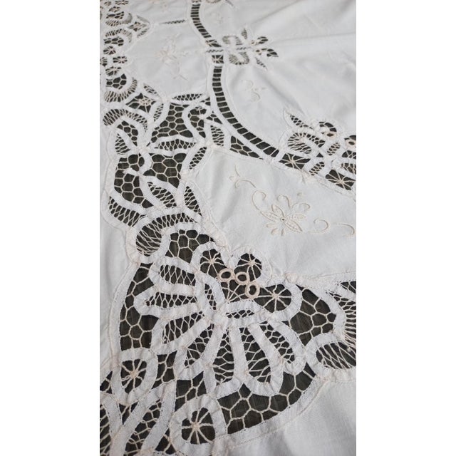 Antique Embroidered Tablecloth, 1890, Set of 6 For Sale - Image 12 of 17