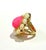 Baroque Bochic Capri Vintage Pink Opal & White Opal Ring, 18K Gold & Silver For Sale - Image 3 of 8