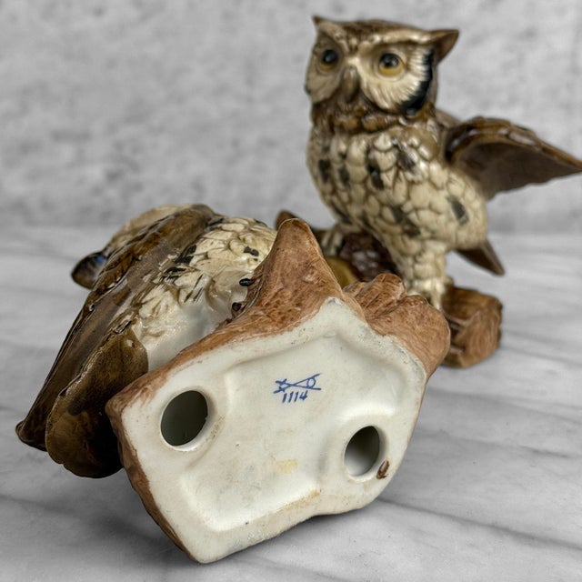 Mid-Century Ceramic Owl Sculptures - A Pair For Sale - Image 12 of 12