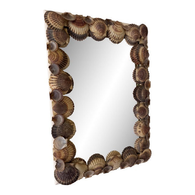 Vintage Scallop Shell Wall Mirror For Sale