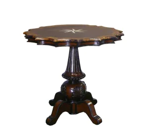 1960s Star Shape Marble Wood MIX Pedestial Table