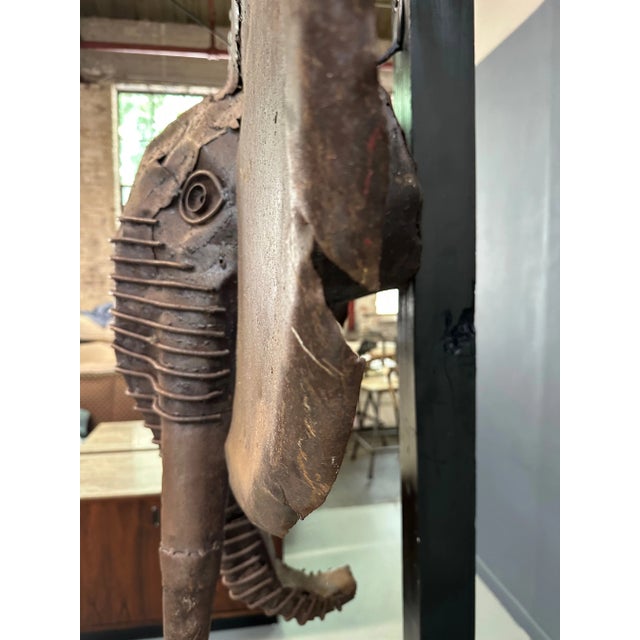 Metal Elephant Head Sculpture by by Renown Kenyan Artist Kioko Mwitiki For Sale - Image 9 of 12