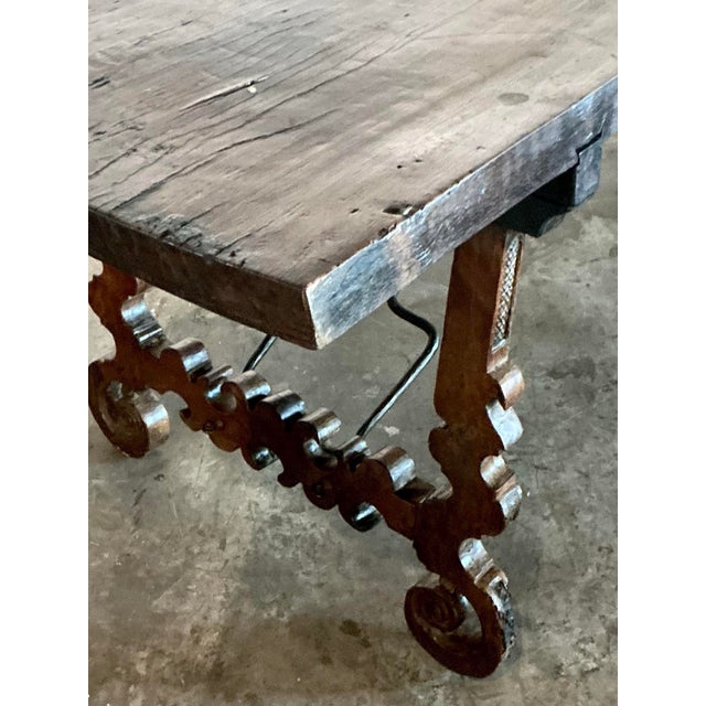 Vintage Boho 18th Century Monumental Lyre Dining Table For Sale - Image 10 of 11