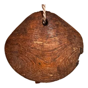 1930s Farmhouse Rustic Cow Bell Solid Oak Wood
