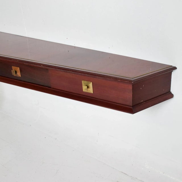 1940s 1940s Roberto & Mito Block Mahogany Wall Console Mexico For Sale - Image 5 of 10