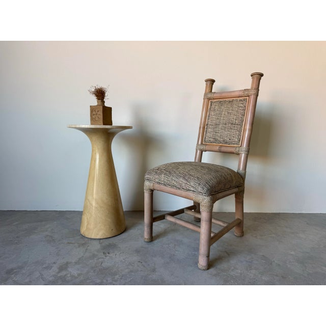 Vintage Organic Modern Minimalist Italian Travertine Pedestal Side Table/ Sold For Sale - Image 12 of 12