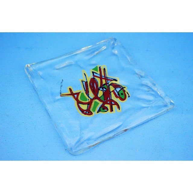 20th Century Art Glass Plaque with High-Fired Geometric Decoration by Umberto Mastroianni, 1980s For Sale - Image 14 of 16
