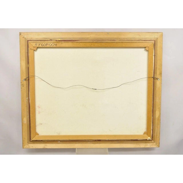 Late 20th Century Large French 58 X 70 Gold Frame Still Life Oil Painting With Bouquet of Flowers For Sale - Image 11 of 12