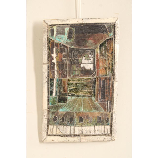 Quality Glazed Ceramic Wall-Hanging Sculpture by Emily Paulmier (American, B. 20th C.), Signed on Reverse