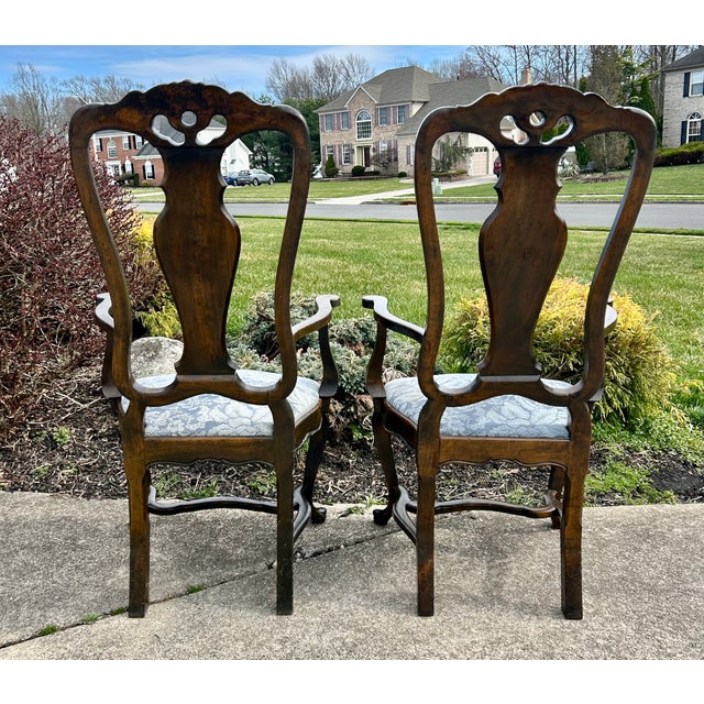 Vtg. Set of Eight Carved Italian Provincail Dining Chairs in a Walnut Finish For Sale - Image 9 of 15