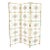 Mid Century Stunning Pattern Three Panel Bamboo Rattan Room Divider Screen For Sale
