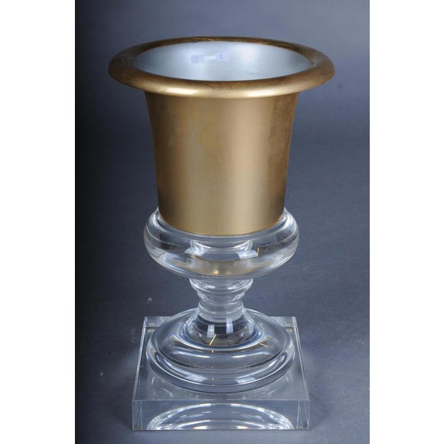 Acrylic Gold Goblet Vase in Hollywood Regency Style No. 2 Timeless classic design, high-quality craftsmanship. Highly...