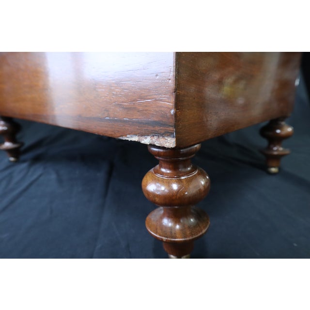 Victorian Mahogany Canterbury Magazine Rack With Drawer on Original Casters For Sale - Image 11 of 13
