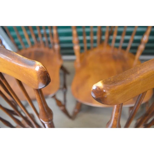 Wood Mid 20th Century Set of 8 Nichols & Stone Windsor Dining Chairs – Vintage American Traditional For Sale - Image 7 of 10