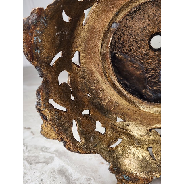 Vintage 1930s French Cut Crystal Vase With Ornate Brass Base For Sale - Image 12 of 12