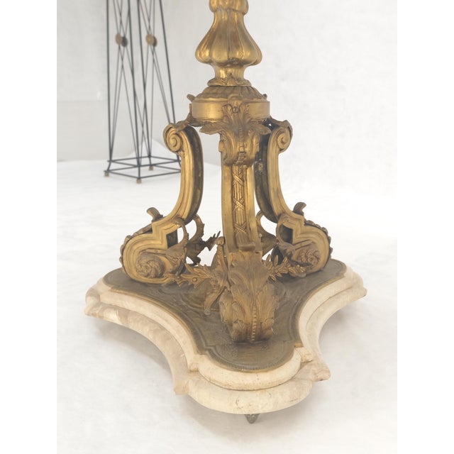 Marble & Bronze Base Fine Gueridon Side End Lamp Stand Mint For Sale - Image 11 of 11