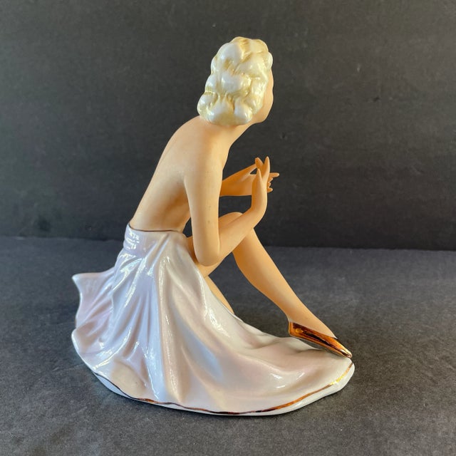 1940's Porcelain Figurine Naked Woman Dancer Fasold & Stauch For Sale - Image 4 of 10