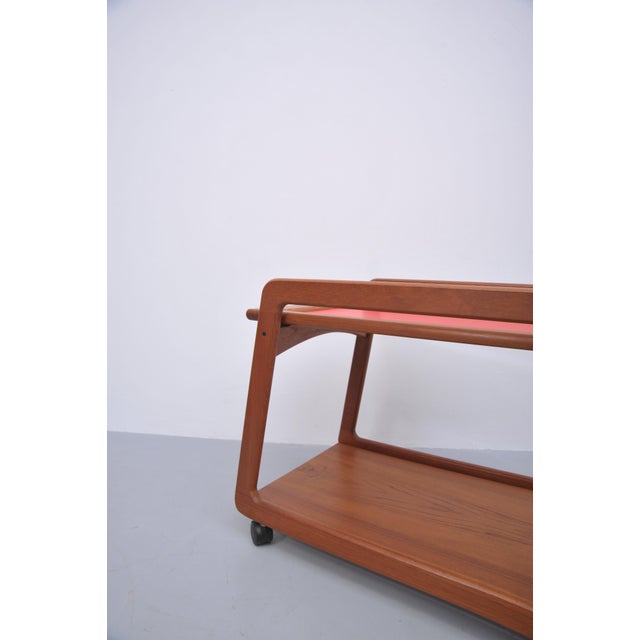 Wood Teak Bar Cart with Swivel Top from Sika Møbler, 1960s For Sale - Image 7 of 9