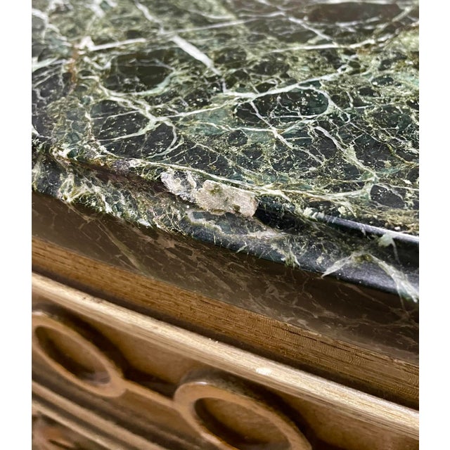 1960s Italian Gilt Console With Carved Details & Dramatic Marble Top For Sale - Image 11 of 12
